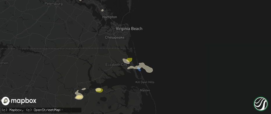 Hail map in Corolla, NC on July 19, 2026