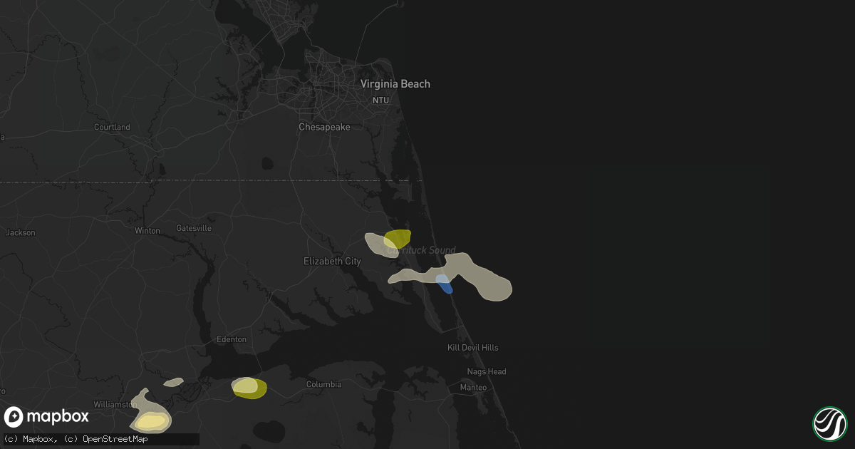 Hail map in Corolla, NC on July 19, 2026