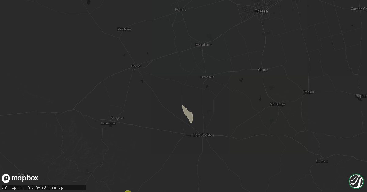 Hail map in Coyanosa, TX on July 19, 2026