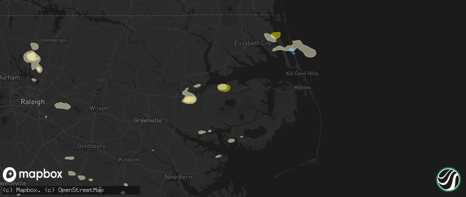 Hail map in Creswell, NC on July 19, 2026