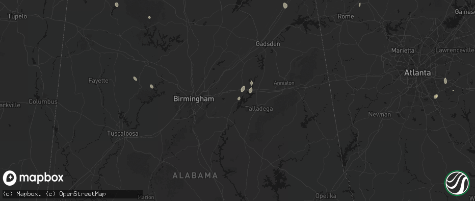 Hail map in Cropwell, AL on July 19, 2026