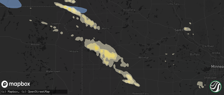 Hail map in Danvers, MN on July 19, 2026