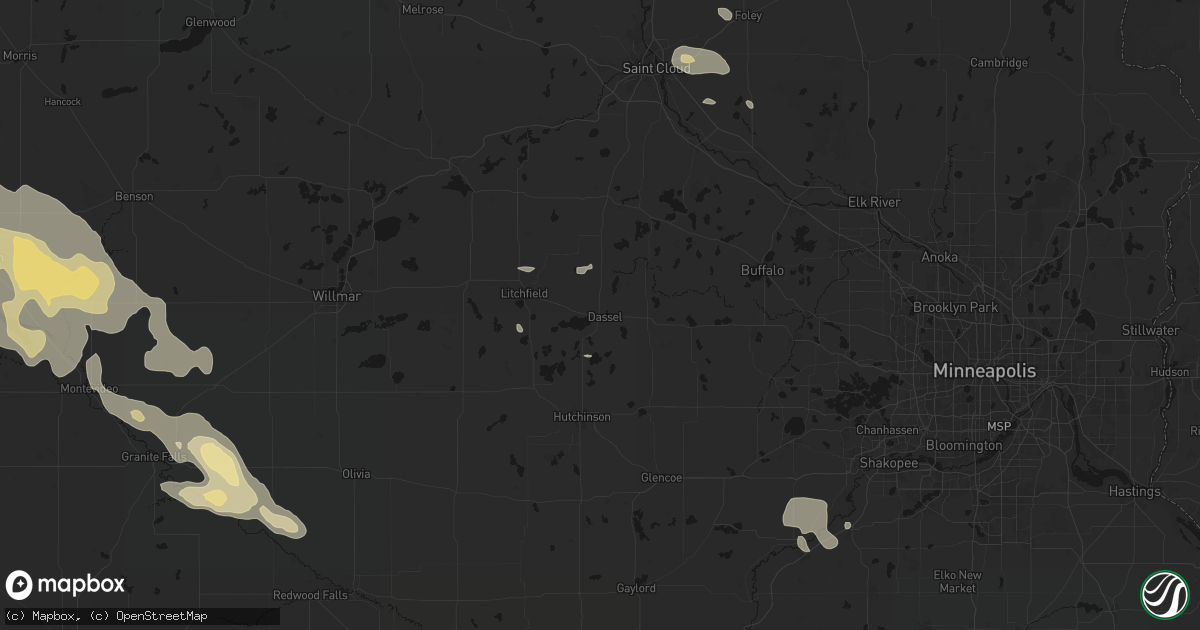Hail map in Dassel, MN on July 19, 2026