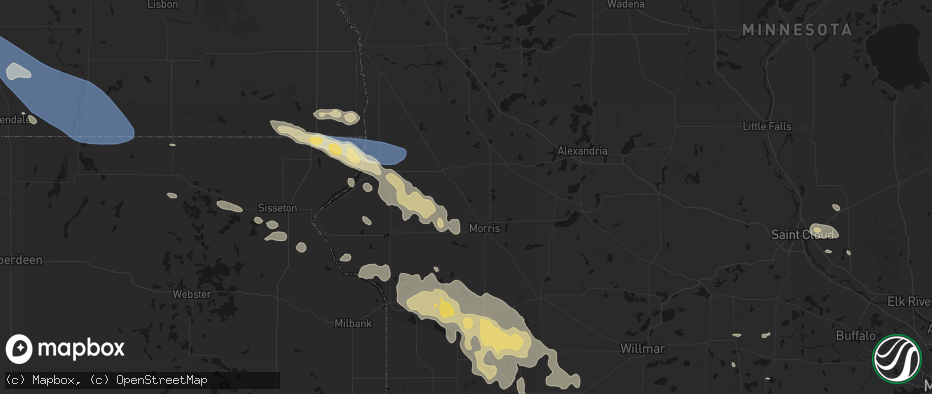 Hail map in Donnelly, MN on July 19, 2026