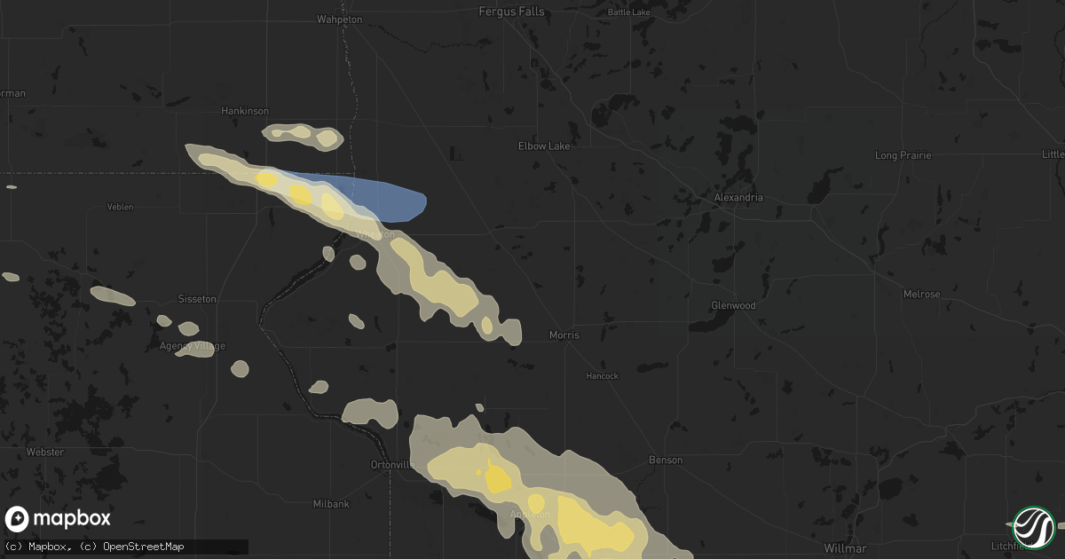 Hail map in Donnelly, MN on July 19, 2026