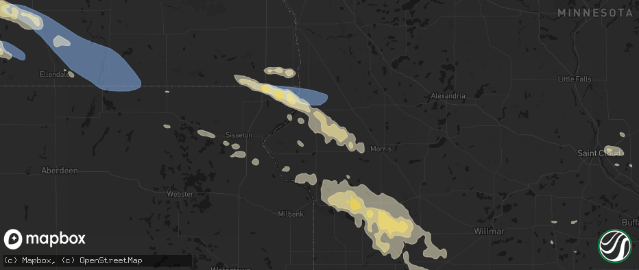 Hail map in Dumont, MN on July 19, 2026