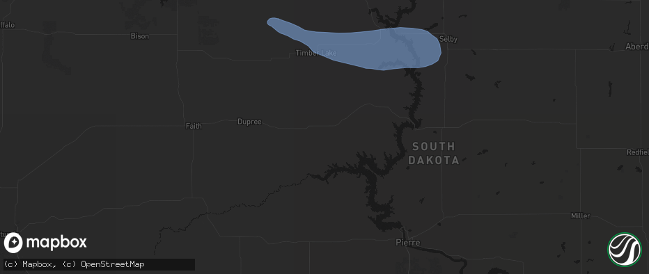 Hail map in Eagle Butte, SD on July 19, 2026