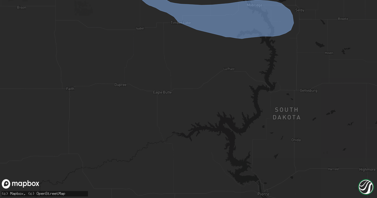 Hail map in Eagle Butte, SD on July 19, 2026