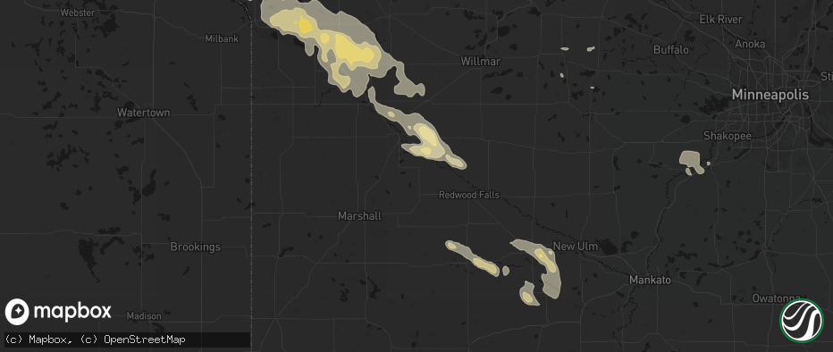 Hail map in Echo, MN on July 19, 2026