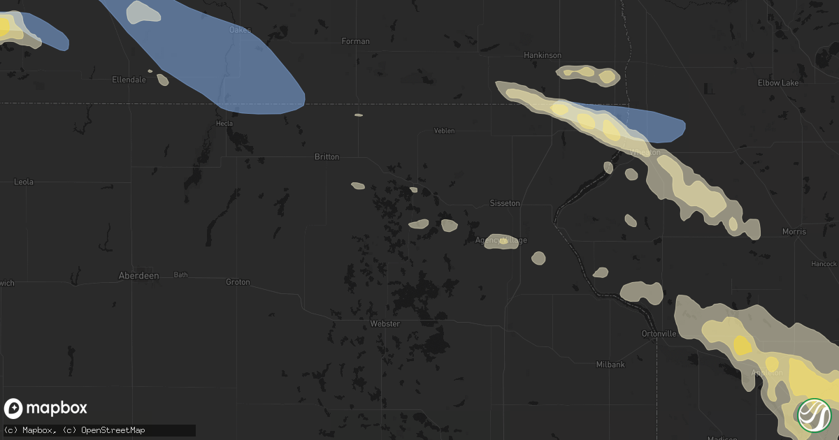 Hail map in Eden, SD on July 19, 2026