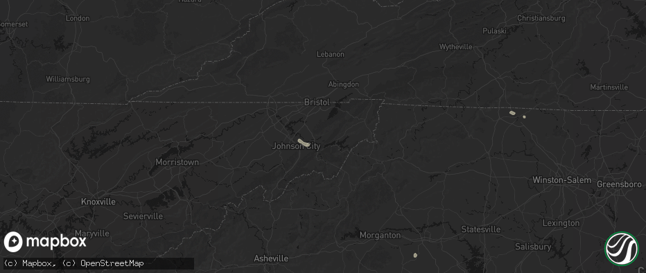 Hail map in Elizabethton, TN on July 19, 2026