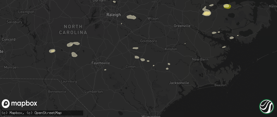 Hail map in Faison, NC on July 19, 2026