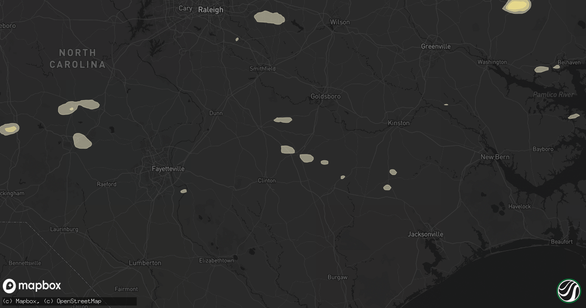 Hail map in Faison, NC on July 19, 2026