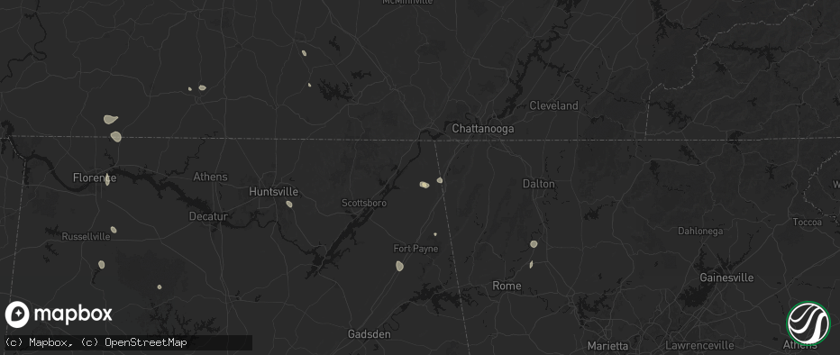 Hail map in Flat Rock, AL on July 19, 2026