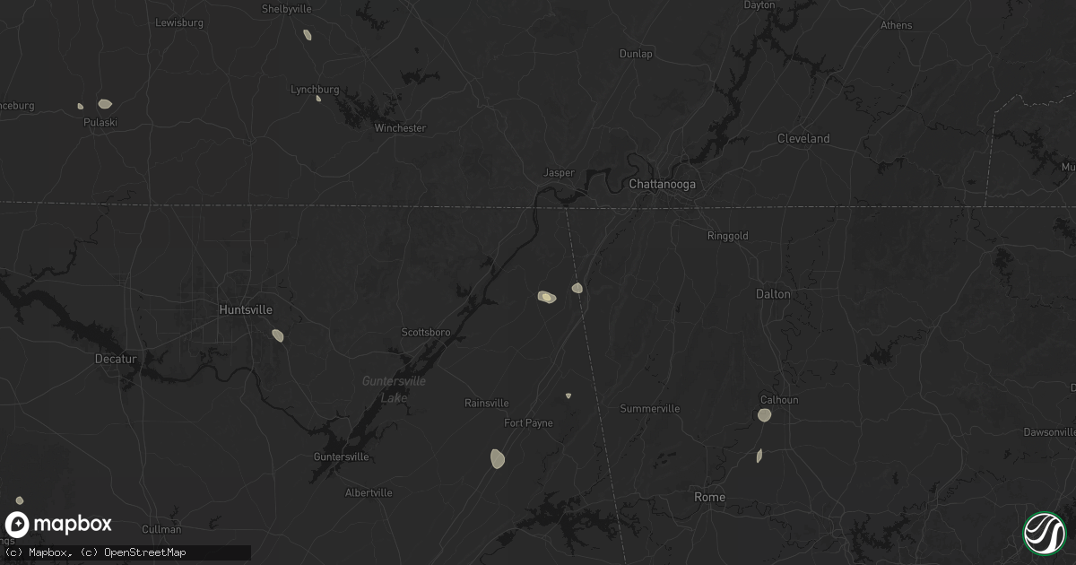 Hail map in Flat Rock, AL on July 19, 2026