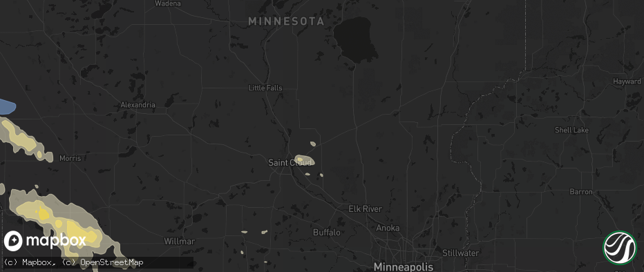 Hail map in Foley, MN on July 19, 2026