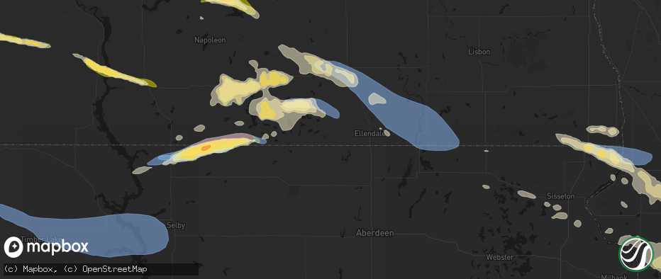 Hail map in Forbes, ND on July 19, 2026