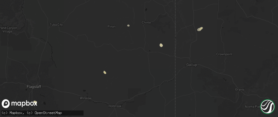 Hail map in Ganado, AZ on July 19, 2026