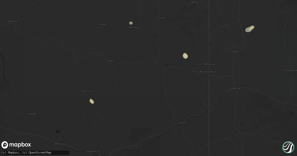 Hail map in Ganado, AZ on July 19, 2026