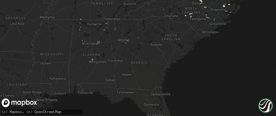 Hail map in Georgia on July 19, 2026