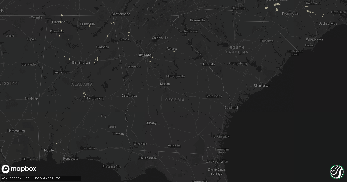 Hail map in Georgia on July 19, 2026