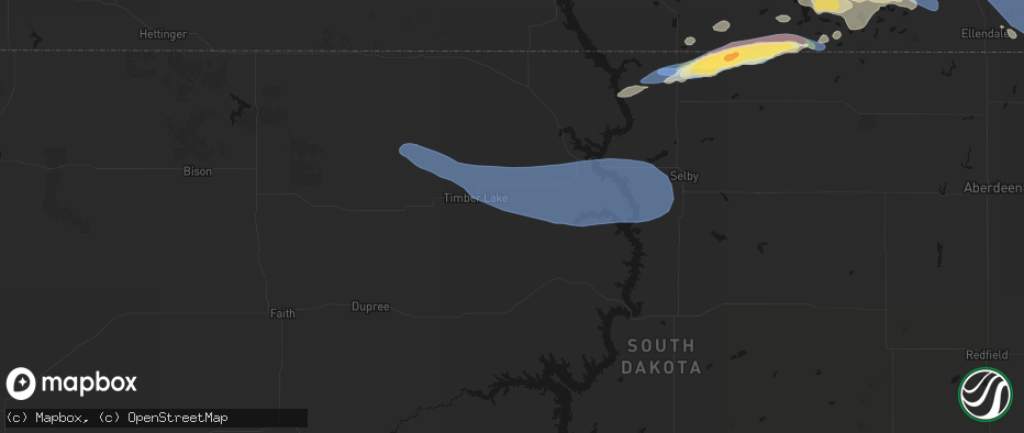 Hail map in Glencross, SD on July 19, 2026