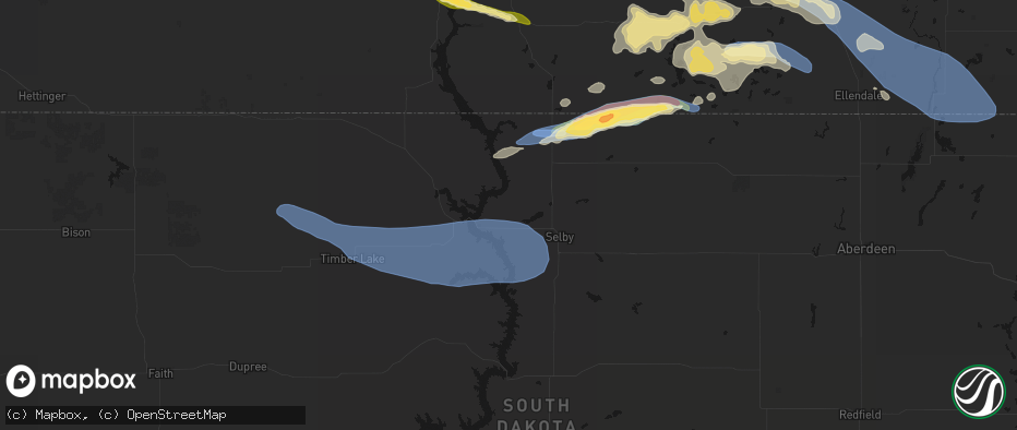 Hail map in Glenham, SD on July 19, 2026