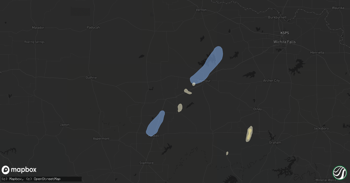 Hail map in Goree, TX on July 19, 2026