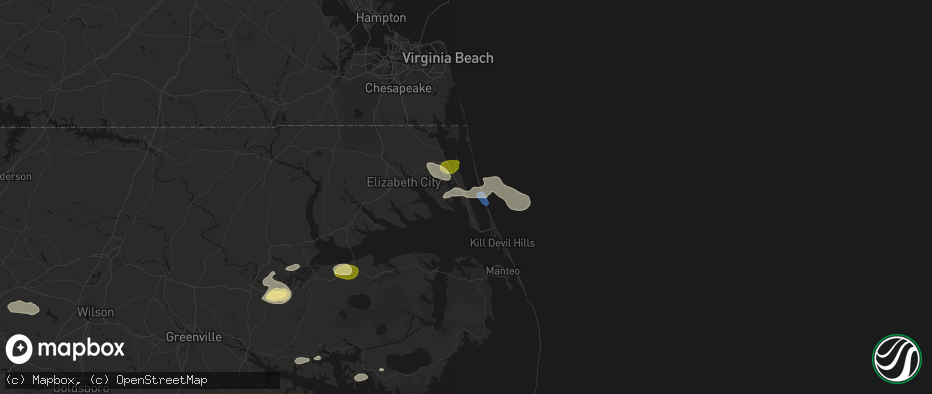 Hail map in Grandy, NC on July 19, 2026