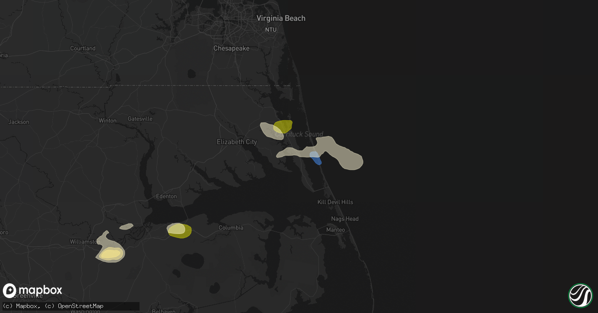 Hail map in Grandy, NC on July 19, 2026