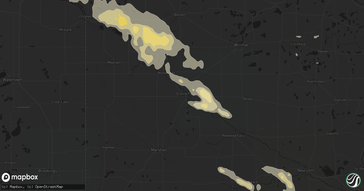 Hail map in Granite Falls, MN on July 19, 2026