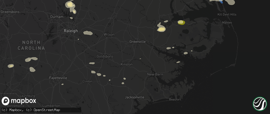 Hail map in Grifton, NC on July 19, 2026