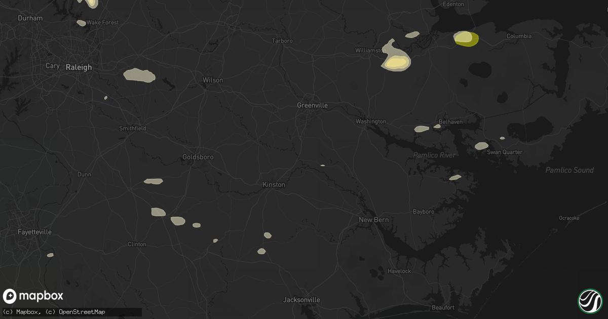 Hail map in Grifton, NC on July 19, 2026