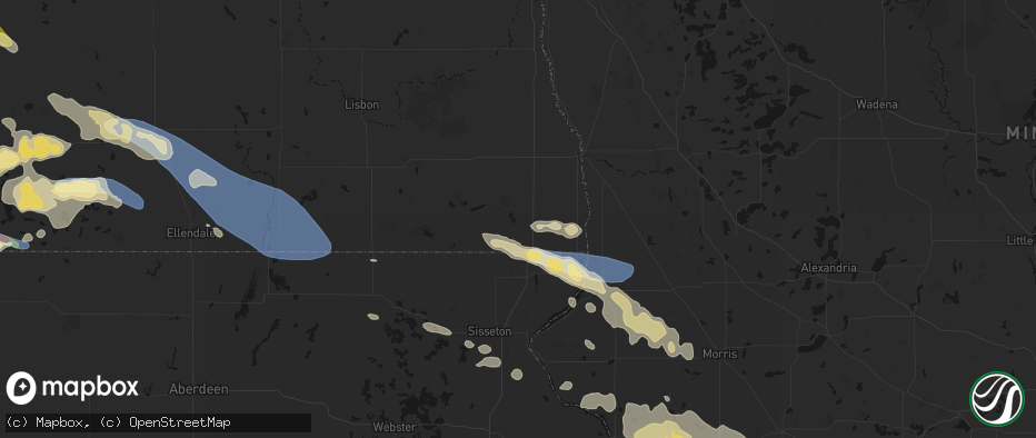 Hail map in Hankinson, ND on July 19, 2026