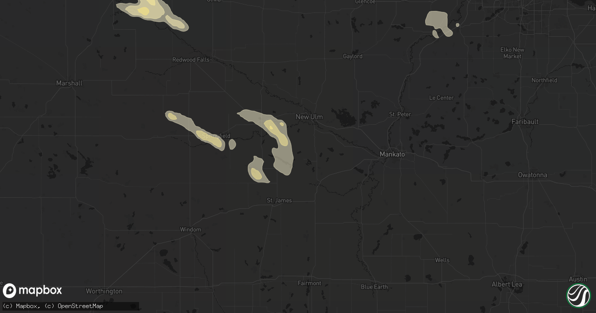 Hail map in Hanska, MN on July 19, 2026