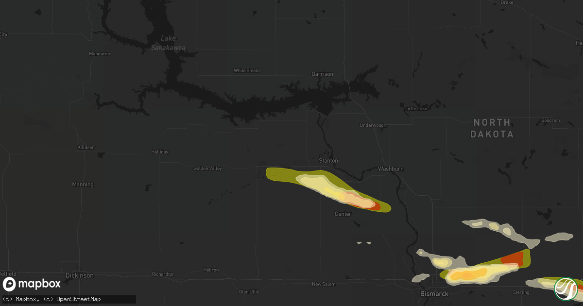 Hail map in Hazen, ND on July 19, 2026