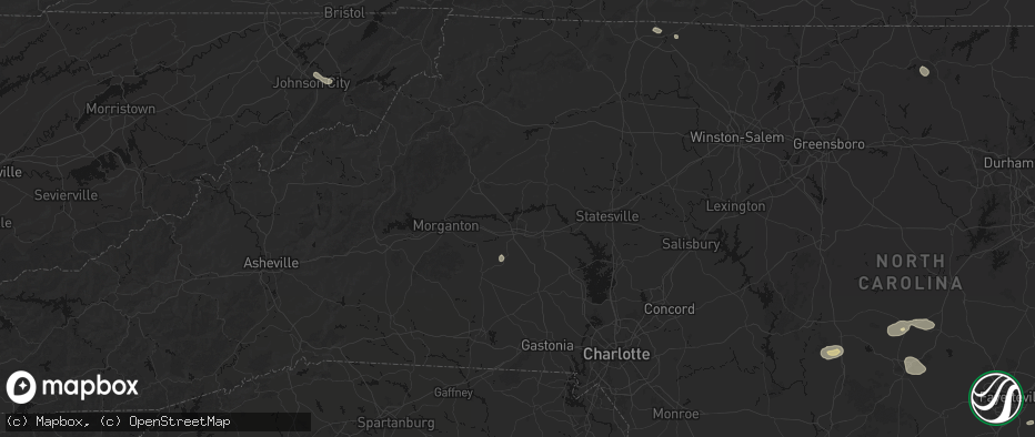 Hail map in Hickory, NC on July 19, 2026