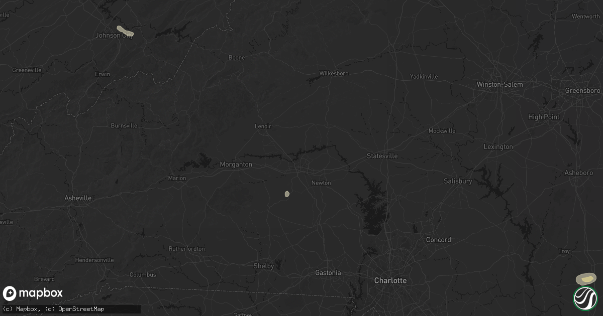 Hail map in Hickory, NC on July 19, 2026