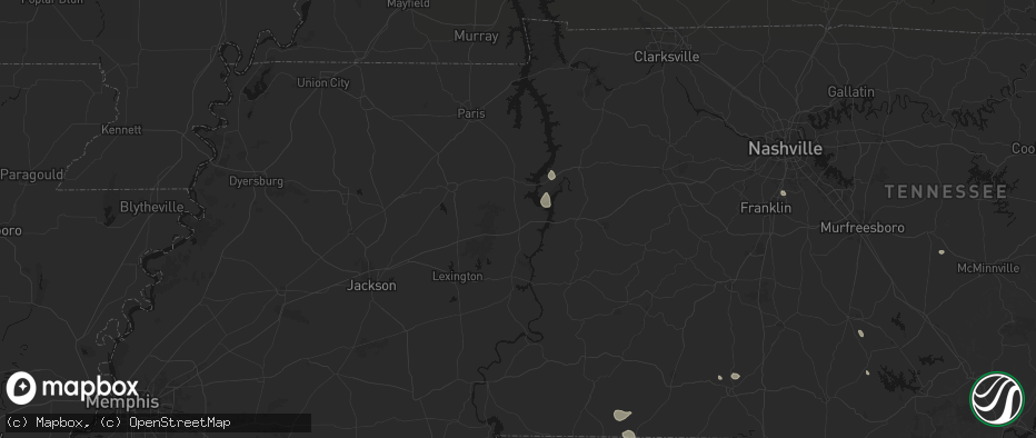 Hail map in Holladay, TN on July 19, 2026