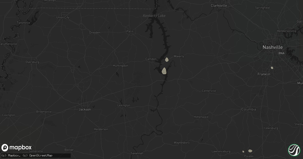 Hail map in Holladay, TN on July 19, 2026