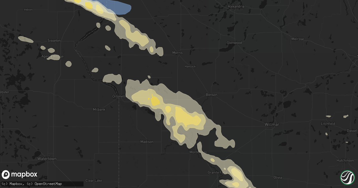 Hail map in Holloway, MN on July 19, 2026