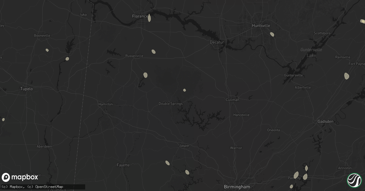 Hail map in Houston, AL on July 19, 2026