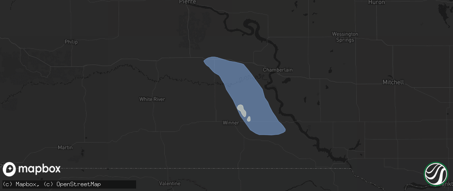 Hail map in Ideal, SD on July 19, 2026
