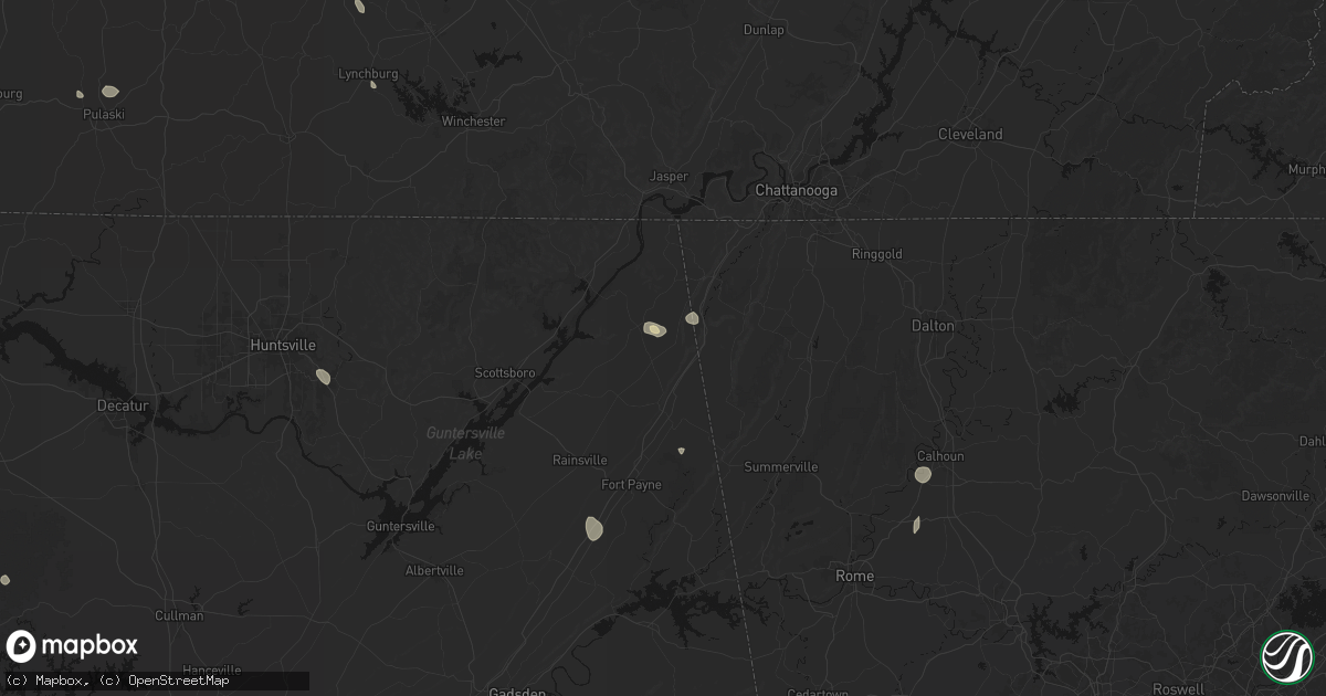 Hail map in Ider, AL on July 19, 2026