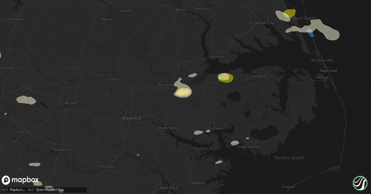Hail map in Jamesville, NC on July 19, 2026