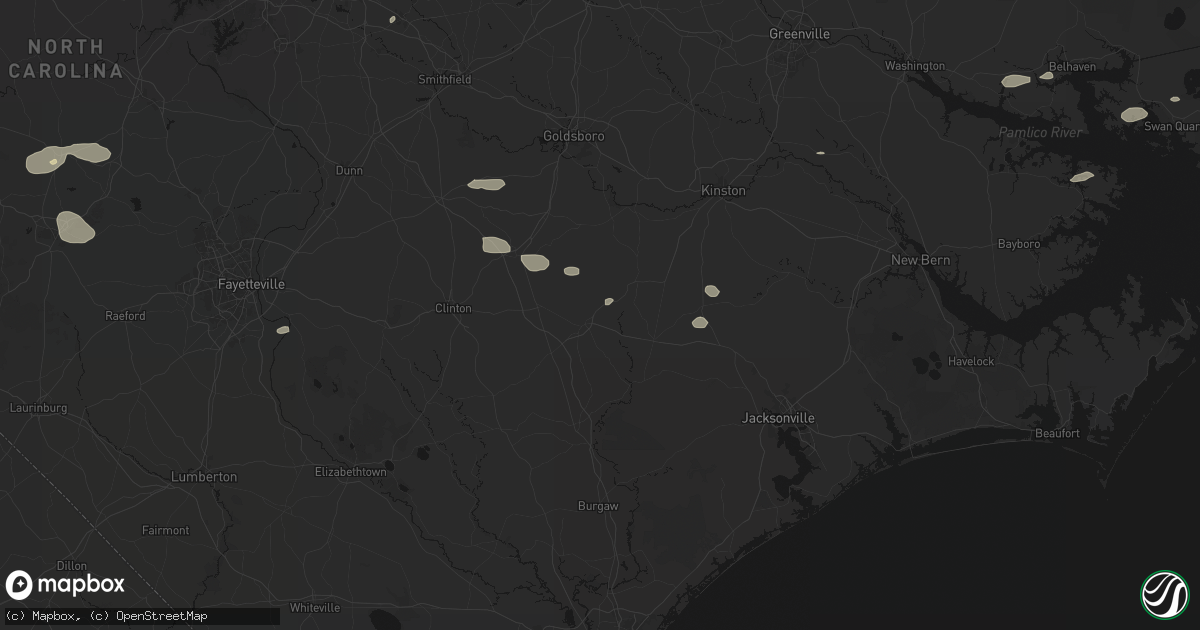 Hail map in Kenansville, NC on July 19, 2026