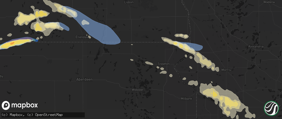 Hail map in Lake City, SD on July 19, 2026