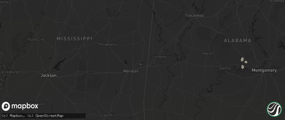 Hail map in Lauderdale, MS on July 19, 2026
