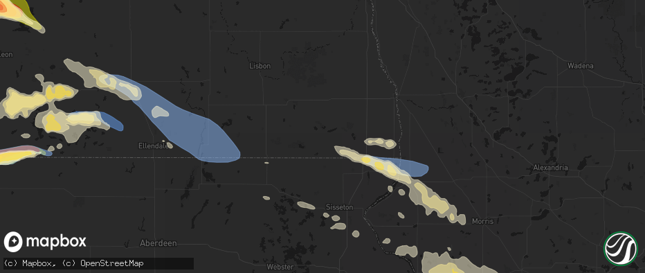 Hail map in Lidgerwood, ND on July 19, 2026