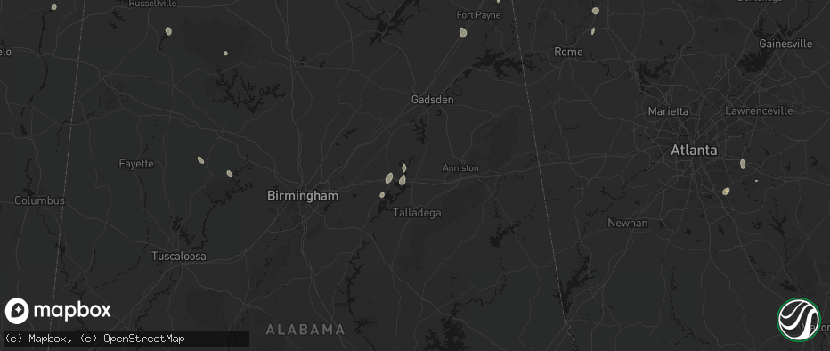 Hail map in Lincoln, AL on July 19, 2026